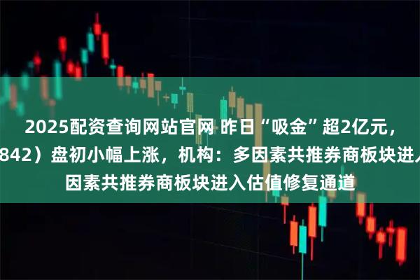 2025配资查询网站官网 昨日“吸金”超2亿元,券商ETF(159842)盘初小幅上涨,机构:多因素共推券商板块进入估值修复通道